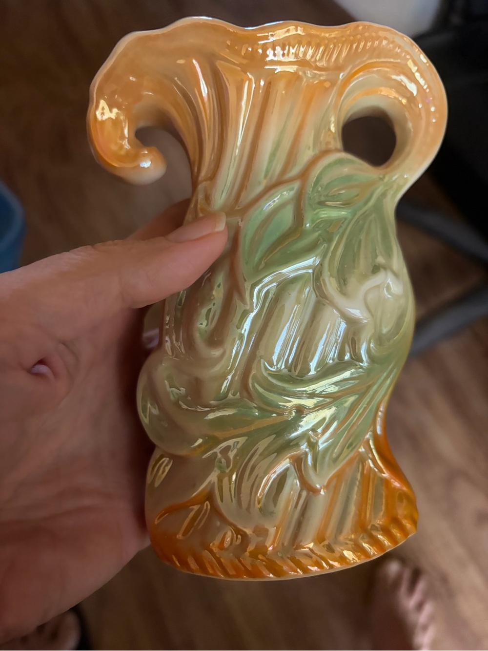 Vintage Mid-Century Brazilian Iridescent Lusterware Art Pottery Vase